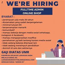 Lowongan Admin Slot 2022 Jakarta Pusat Facebook